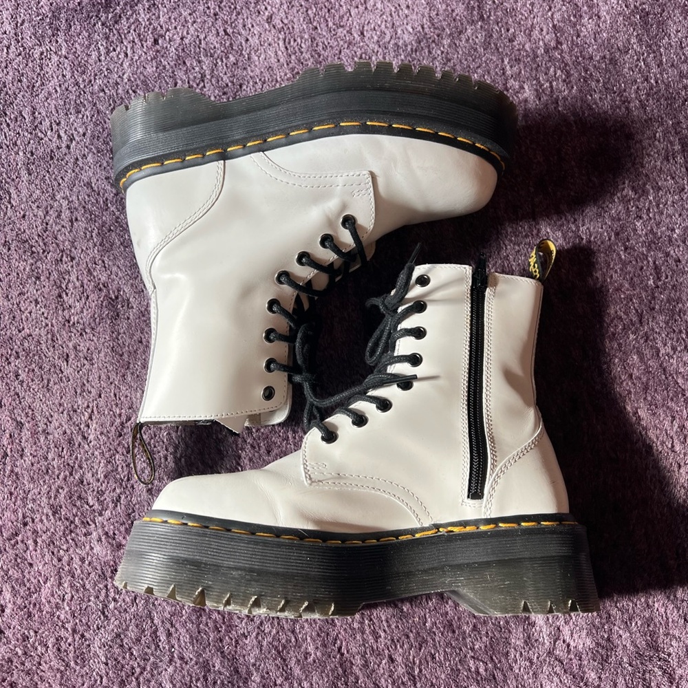 White Jadon Platform Doc Martens